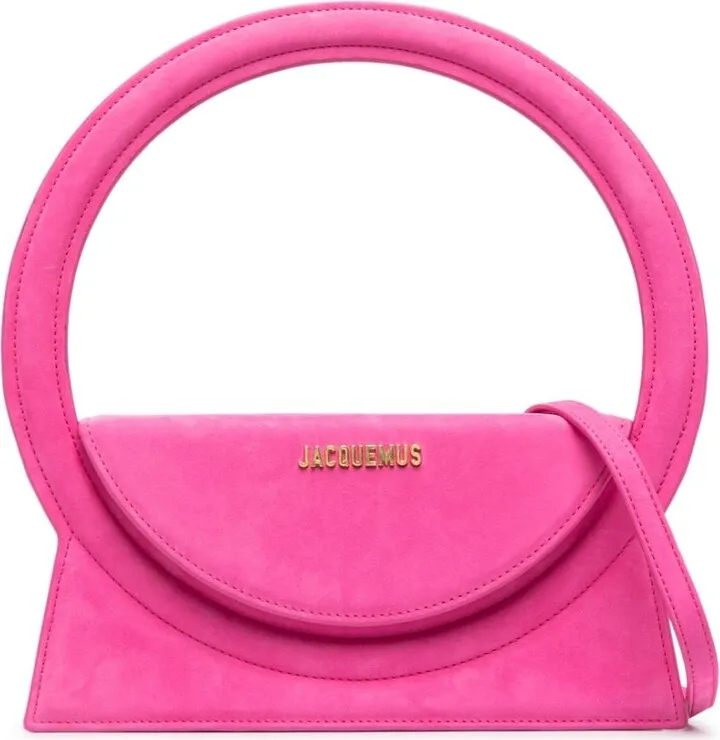 Pink Le Sac Rond Leather Top Handle Bag
