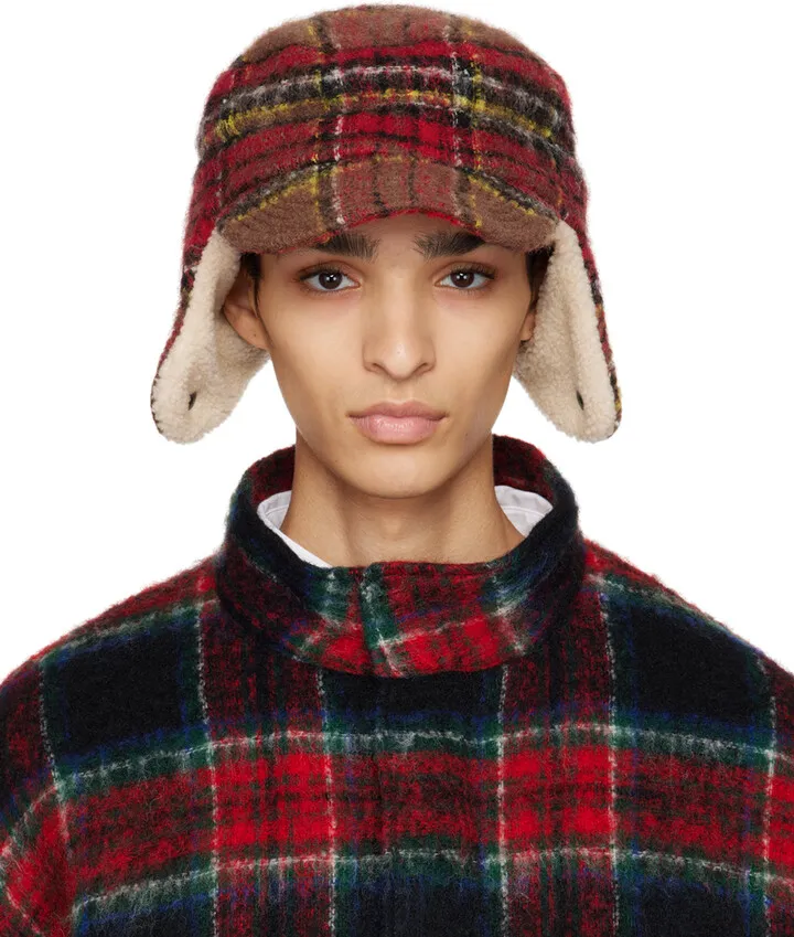 UNDERCOVER Brown Check Cap