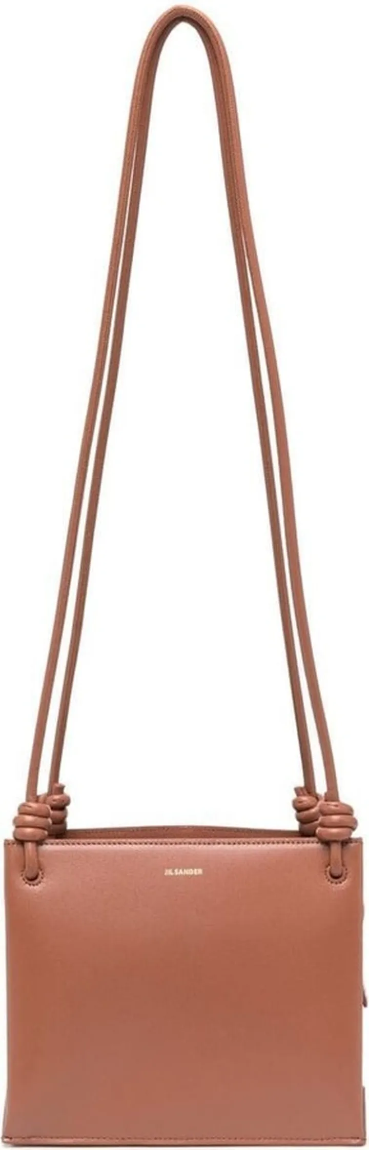 Giro Small Brown Leather Crossbody Bag With Logo Jil Sander Woman