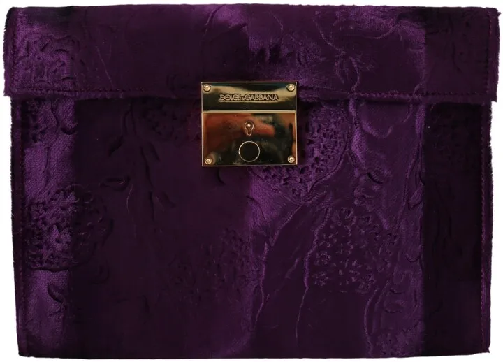 Dolce & Gabbana Velvet Leather Women Document Briefcase Women's Bag
