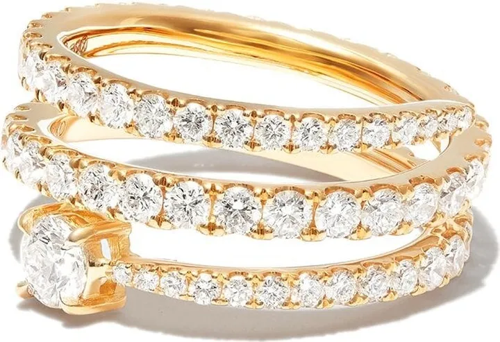 18kt yellow gold Coil diamond ring