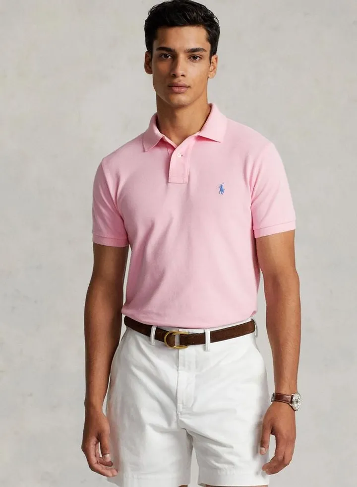 Custom Slim Fit Mesh Polo Shirt
