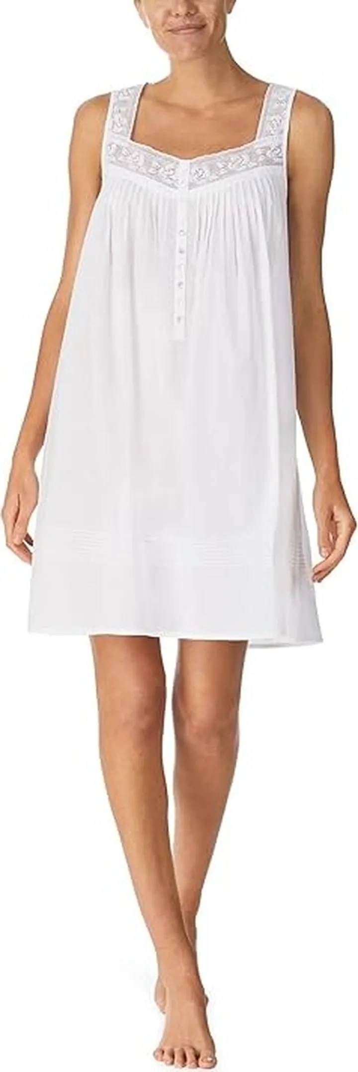 Eileen West Sleeveless Chemise (White) Women's Pajama
