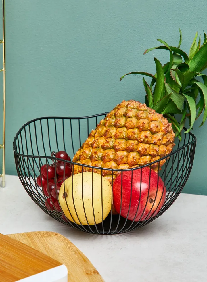 Matte Black Iron Fruit Basket