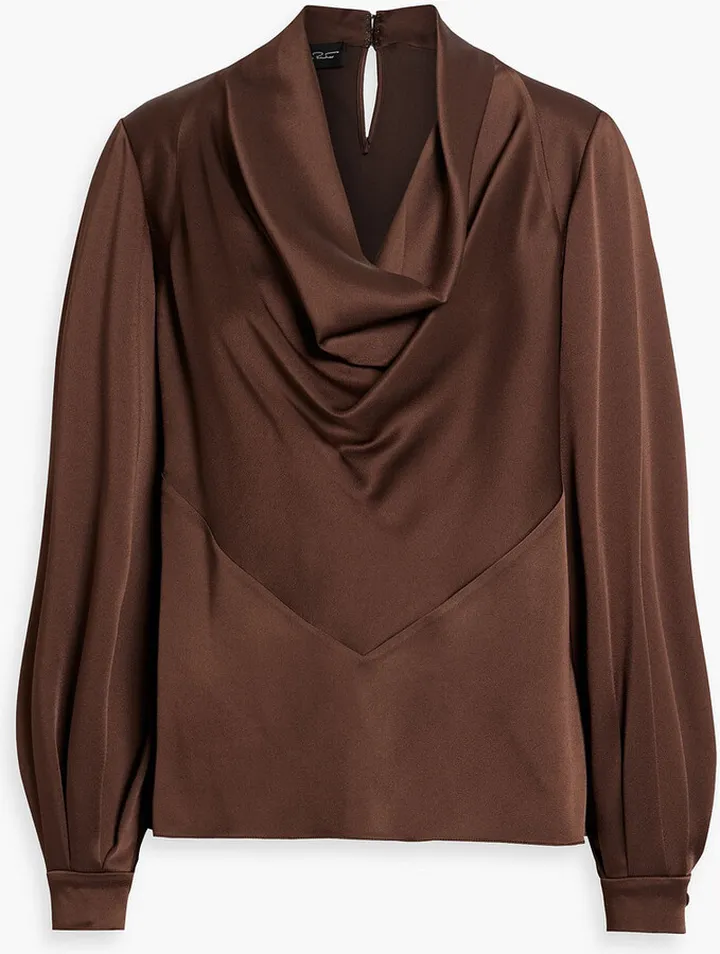 Draped satin-crepe blouse