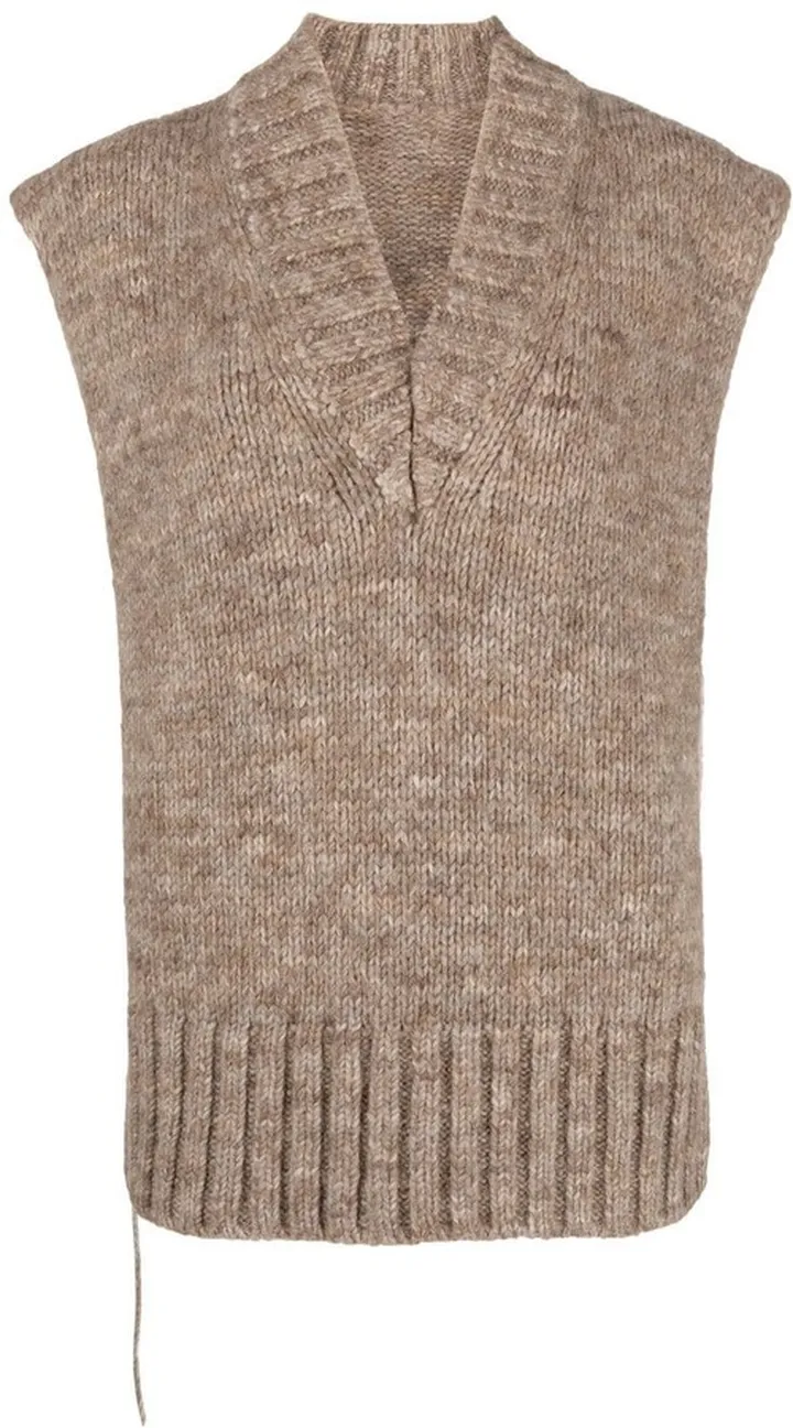 V-neck knitted top