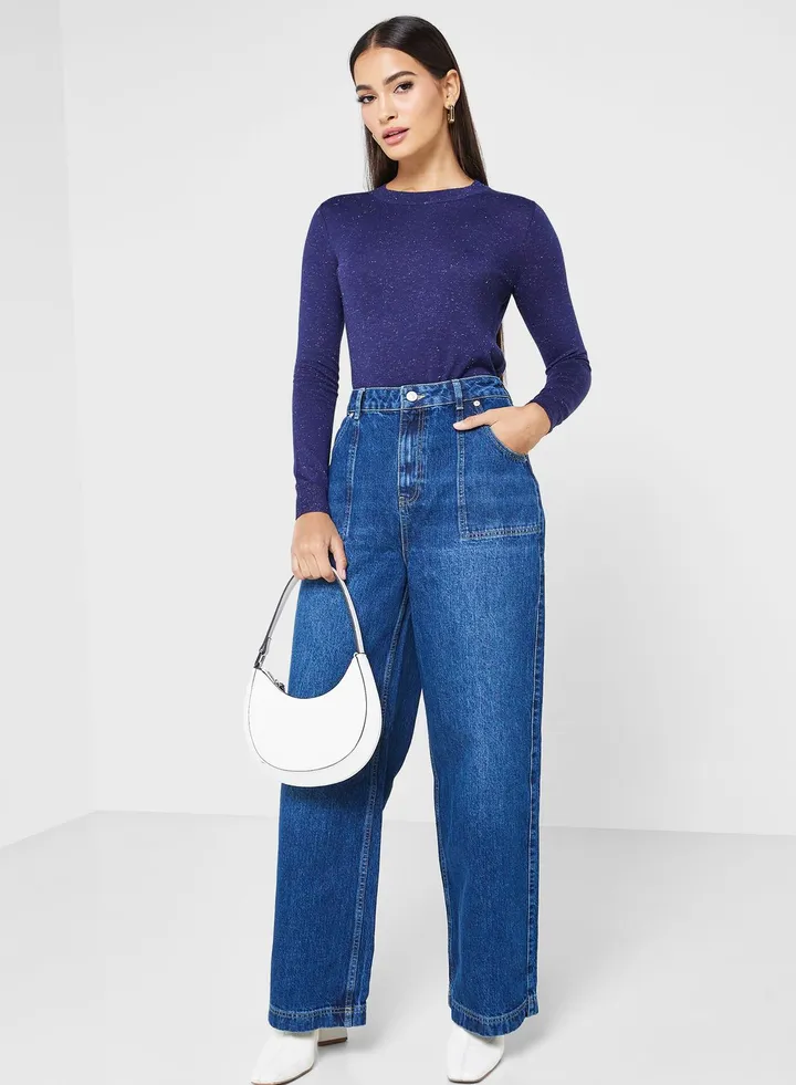 High Waist Straight Jeans