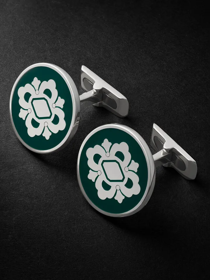 Opera Silver and Enamel Cufflinks