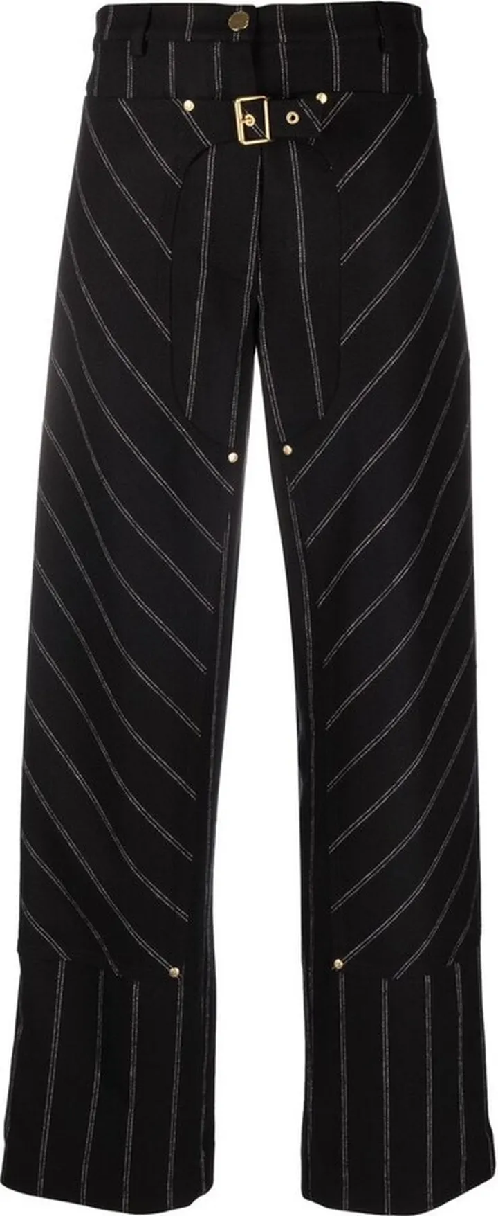 Striped Straight-Leg Trousers