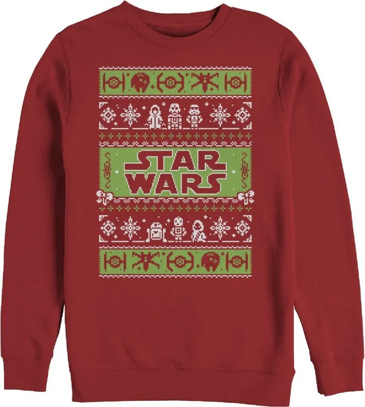 Men's Star Wars Ugly Christmas Come to the Merry Side Sweatshirt - Red - Large
