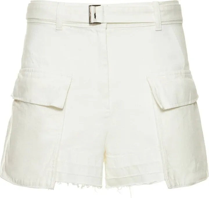 Cotton denim mini shorts