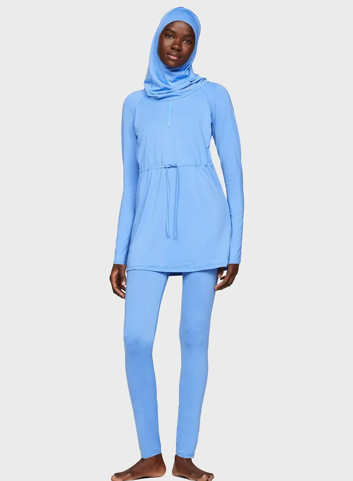 Long Sleeve Padded Swim Dress