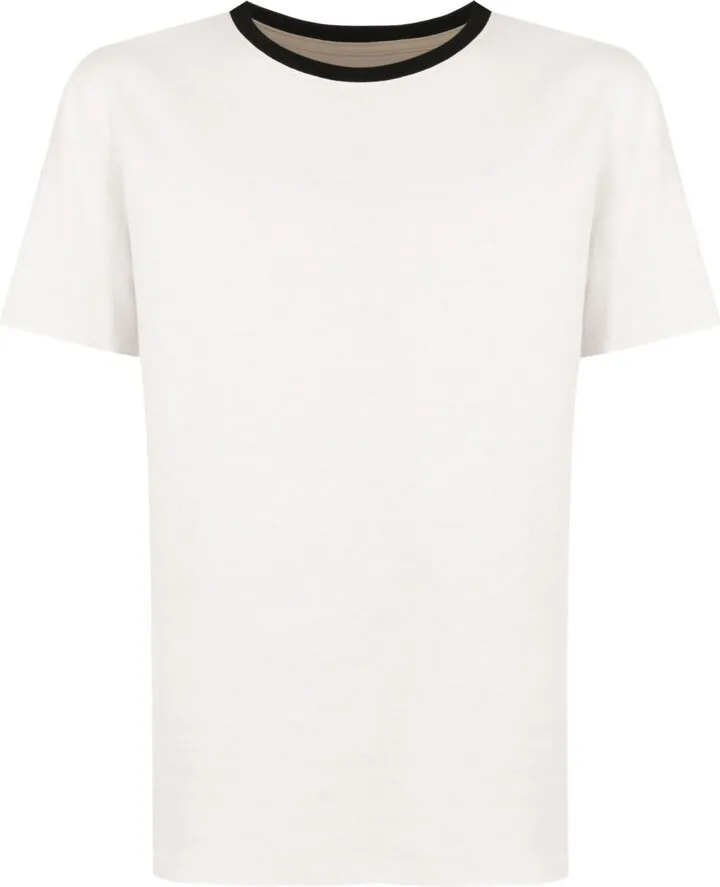 contrasting-trim detail T-shirt