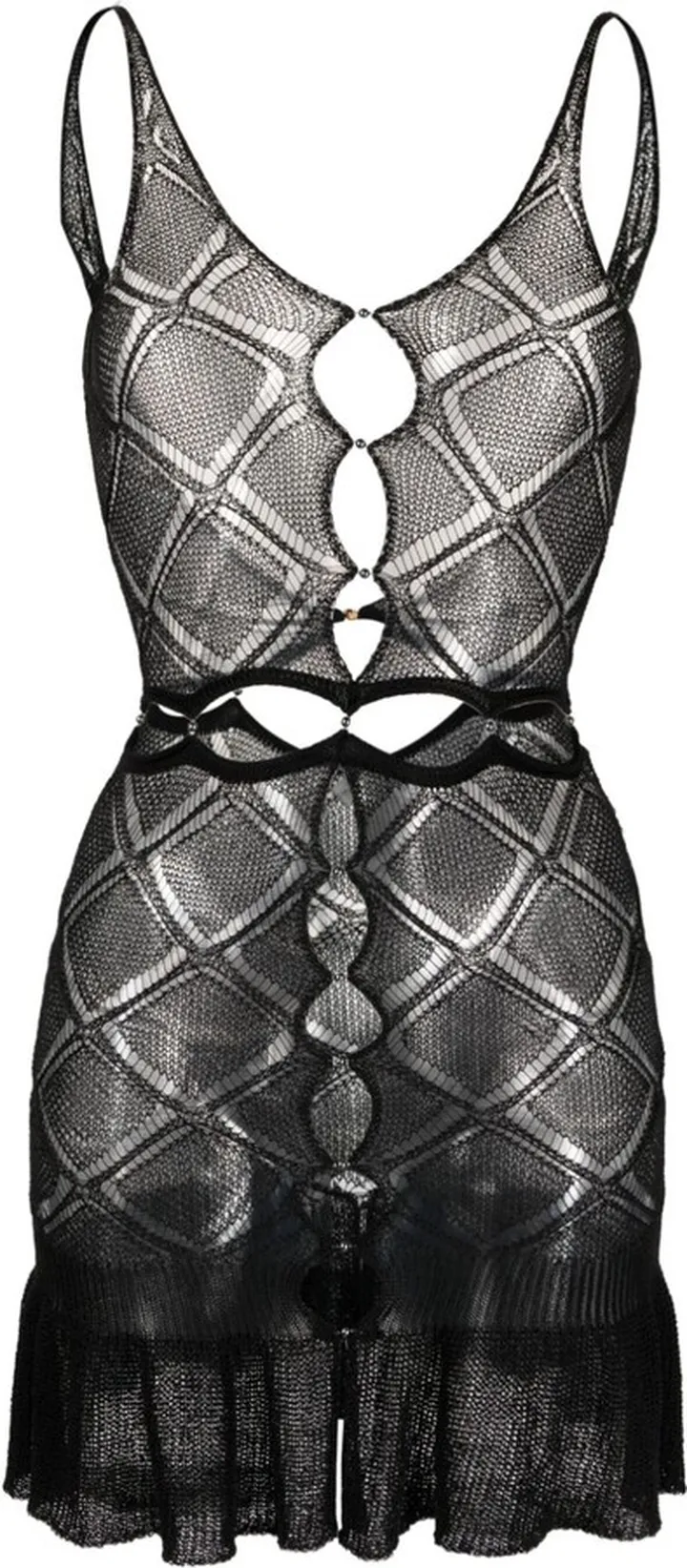 Black Cut-Out Crochet Dress