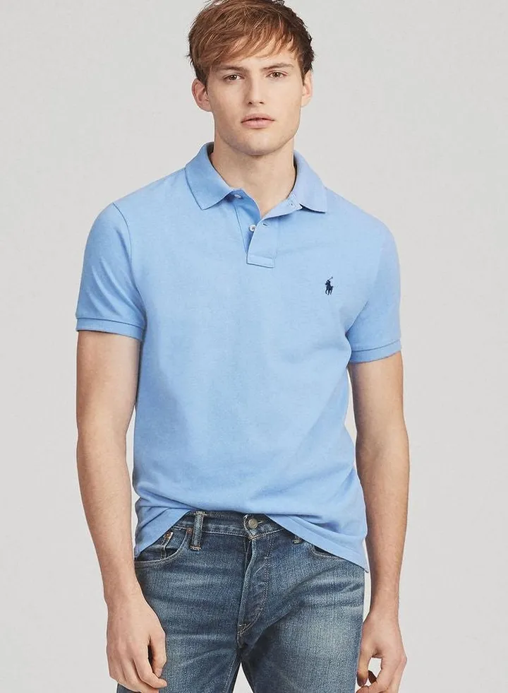 Custom Slim Fit Mesh Polo Shirt
