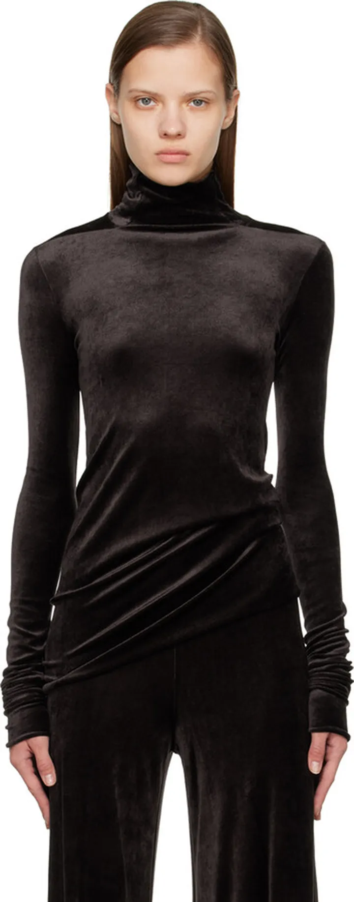 Rick Owens Lilies Brown Lina Turtleneck