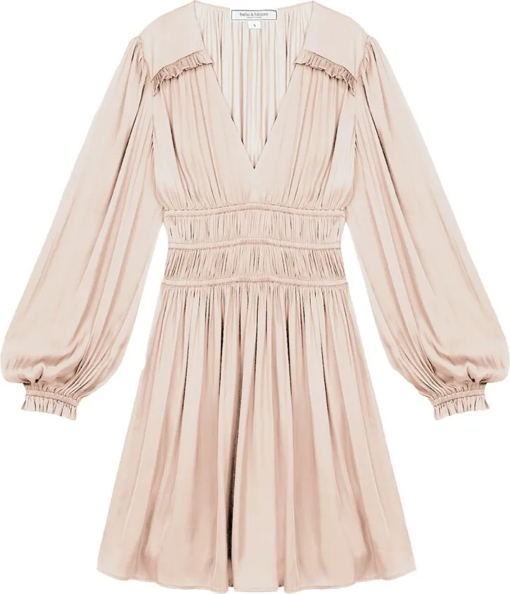 Belle & Bloom - Bright Ruched Mini Dress - Light Pink