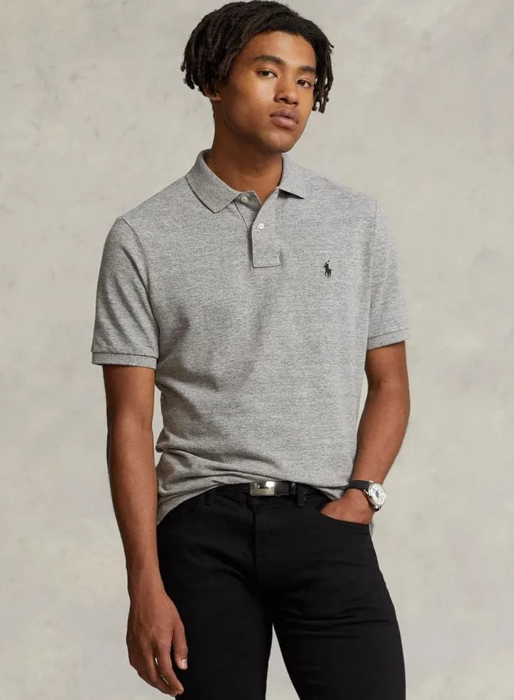 Slim Fit Mesh Polo Shirt
