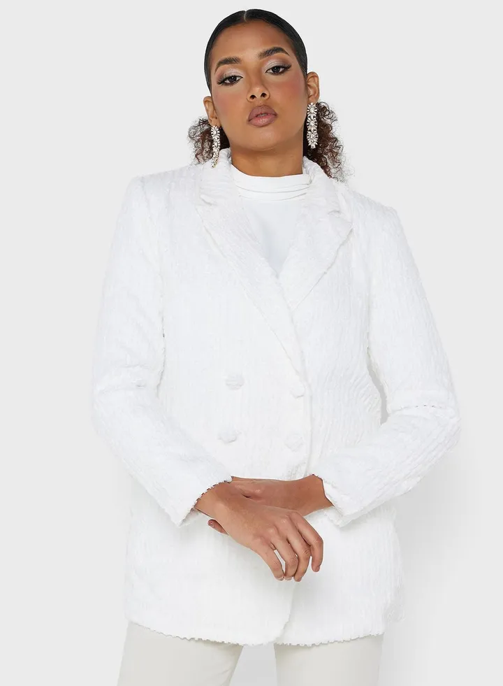 Ribbed Knitted Blazer
