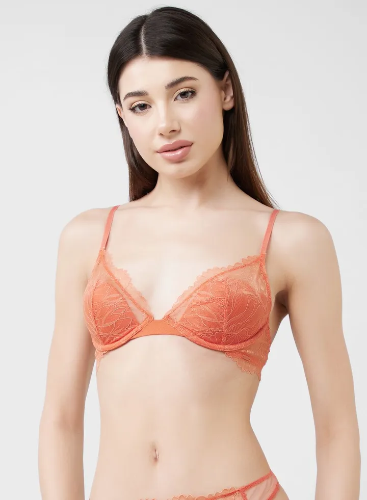 Strappy Lace Detail Bra