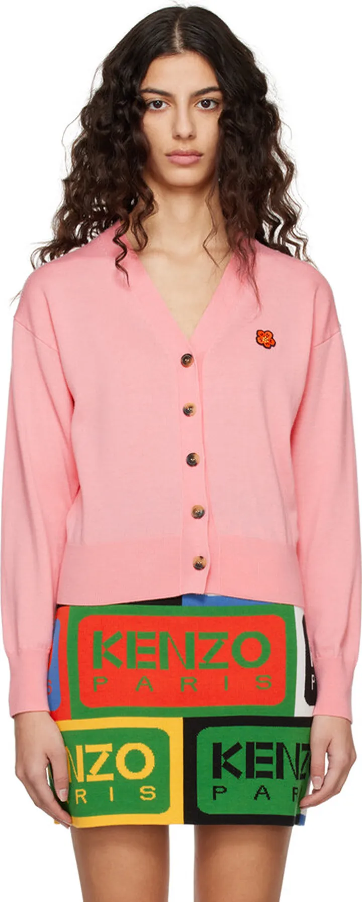 Kenzo Pink Kenzo Paris Boke Flower Cardigan