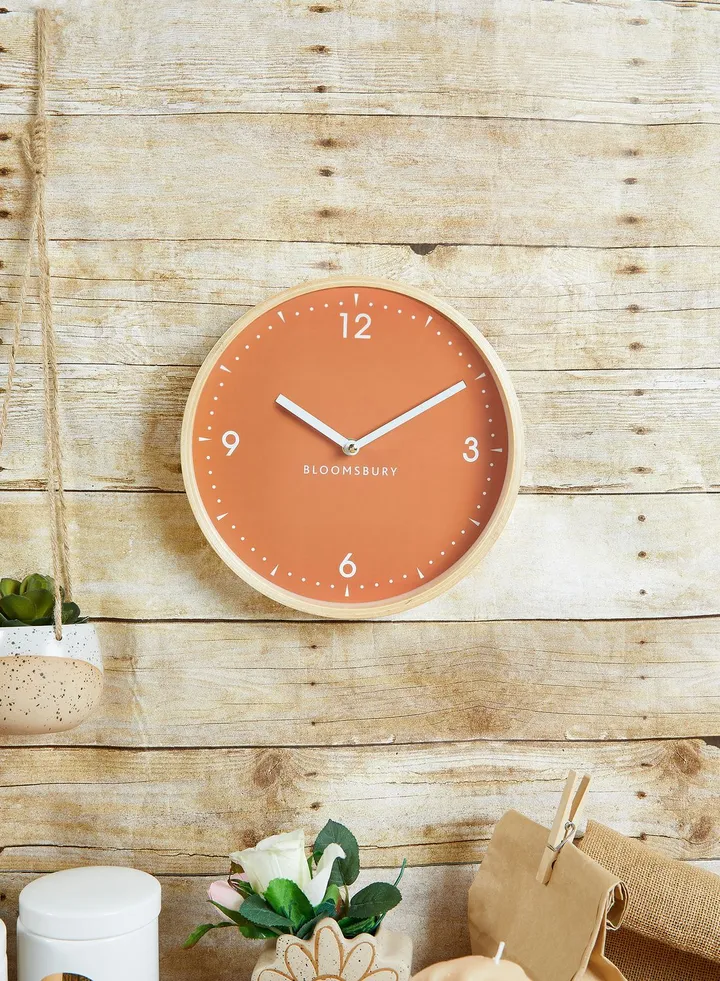 Vitus Orange Wood Wall Clock