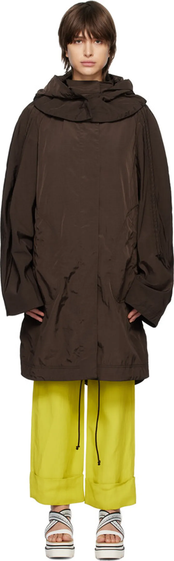 Stella McCartney Brown Hooded Coat