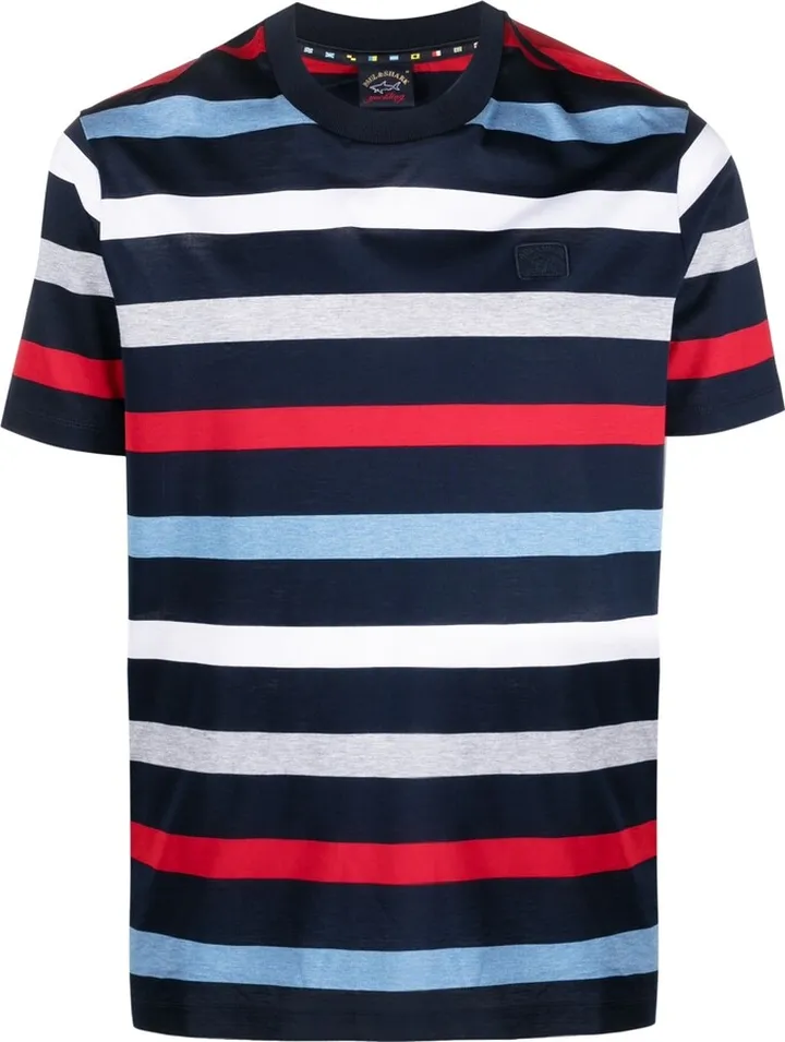 stripe-pattern cotton T-shirt
