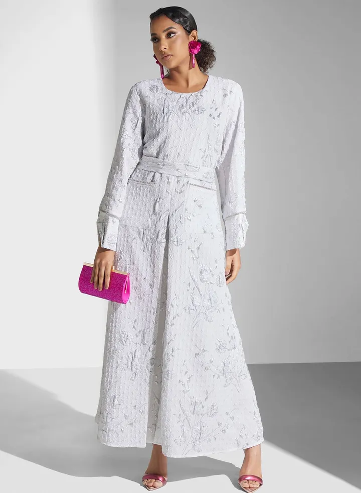 Embroidered Pocket Detail Dress