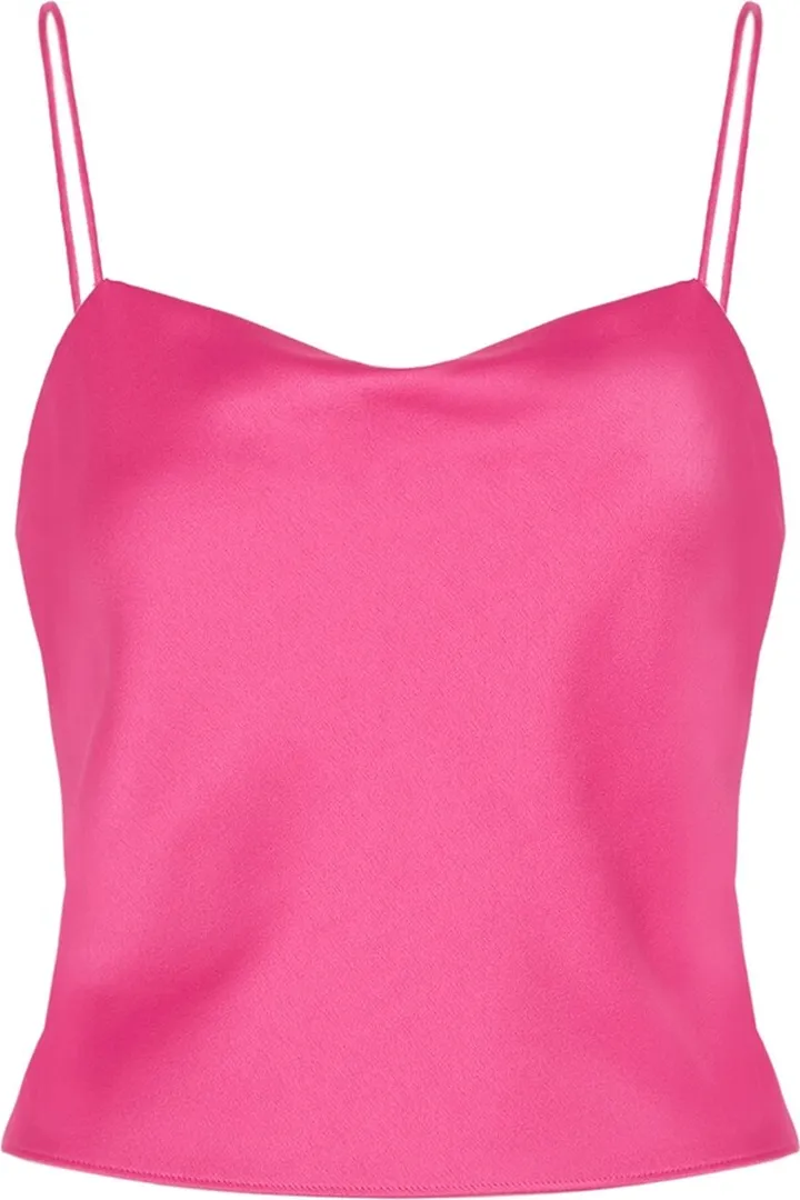 Alice + Olivia Harmon Cropped Satin Camisole Top