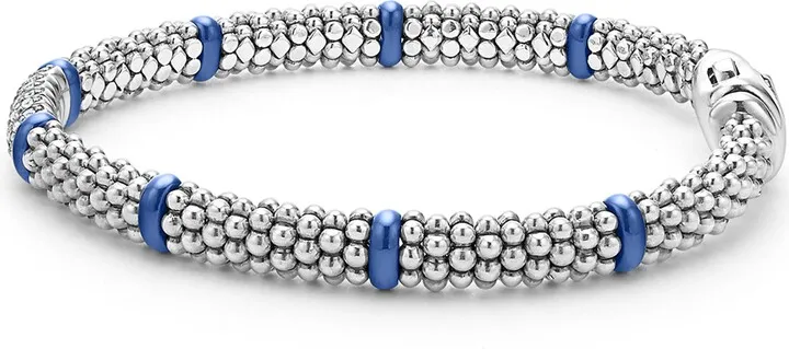 Blue Caviar Ceramic & Diamond Station Bracelet
