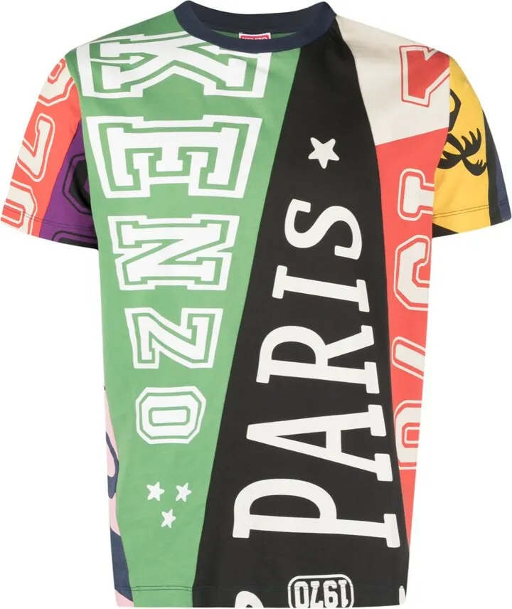 Flag logo-print cotton T-shirt