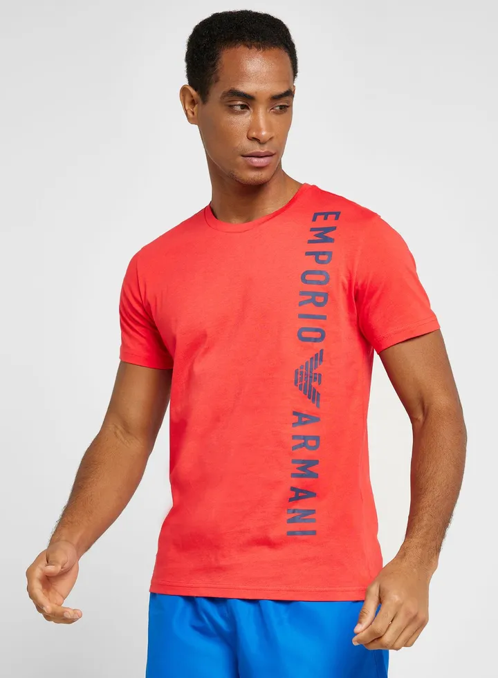 Text Print Crew Neck T-Shirt