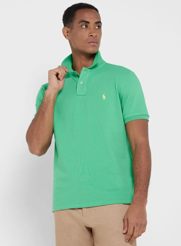 Custom Slim Fit Mesh Polo Shirt