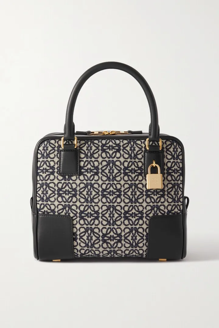 Loewe - Amazona 19 Small Jacquard And Leather Tote - Blue