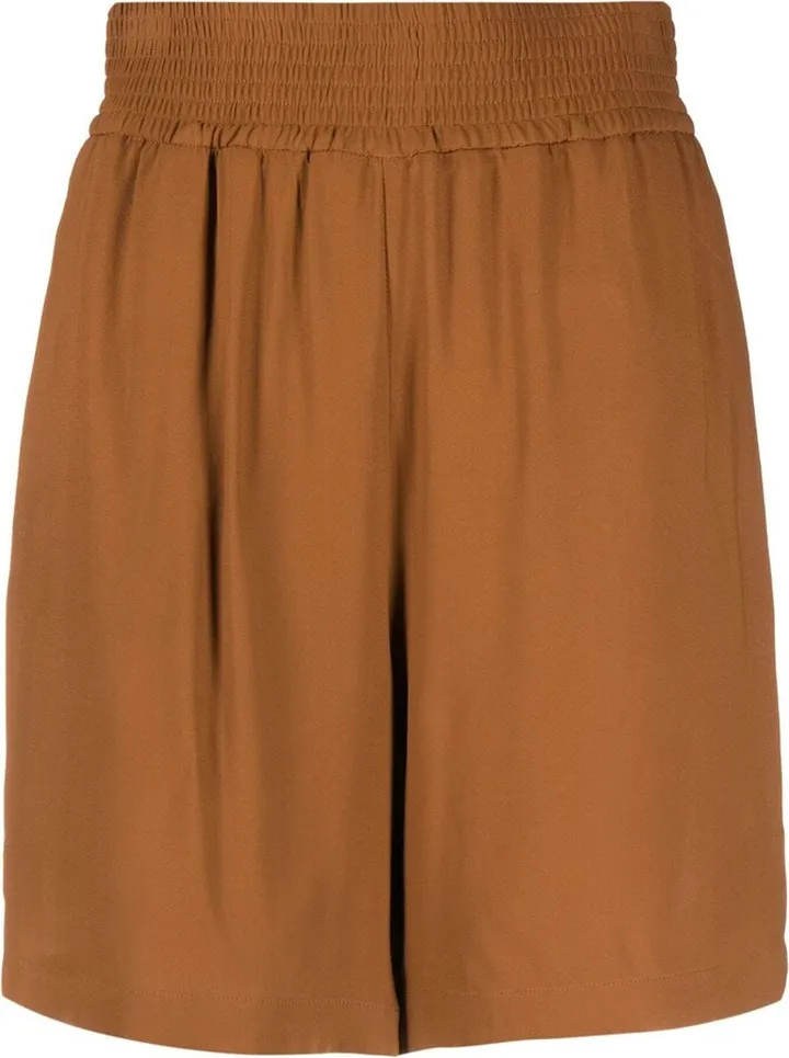 Elasticated-Waist Knee-Length Shorts