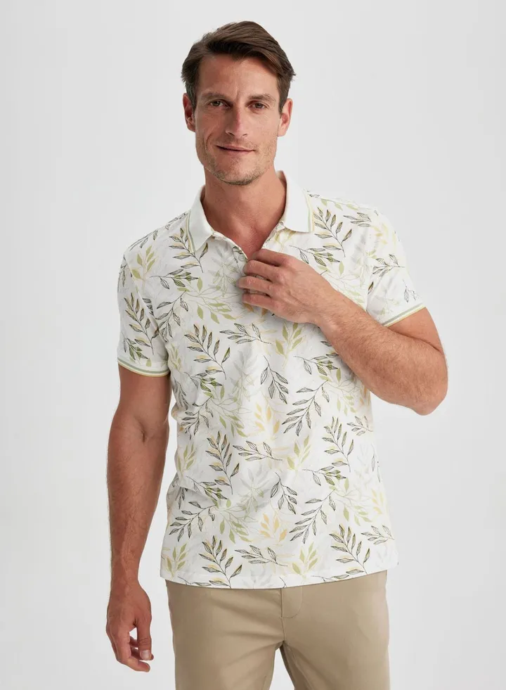 Slim Fit Polo Collar Pique Polo T-Shirt