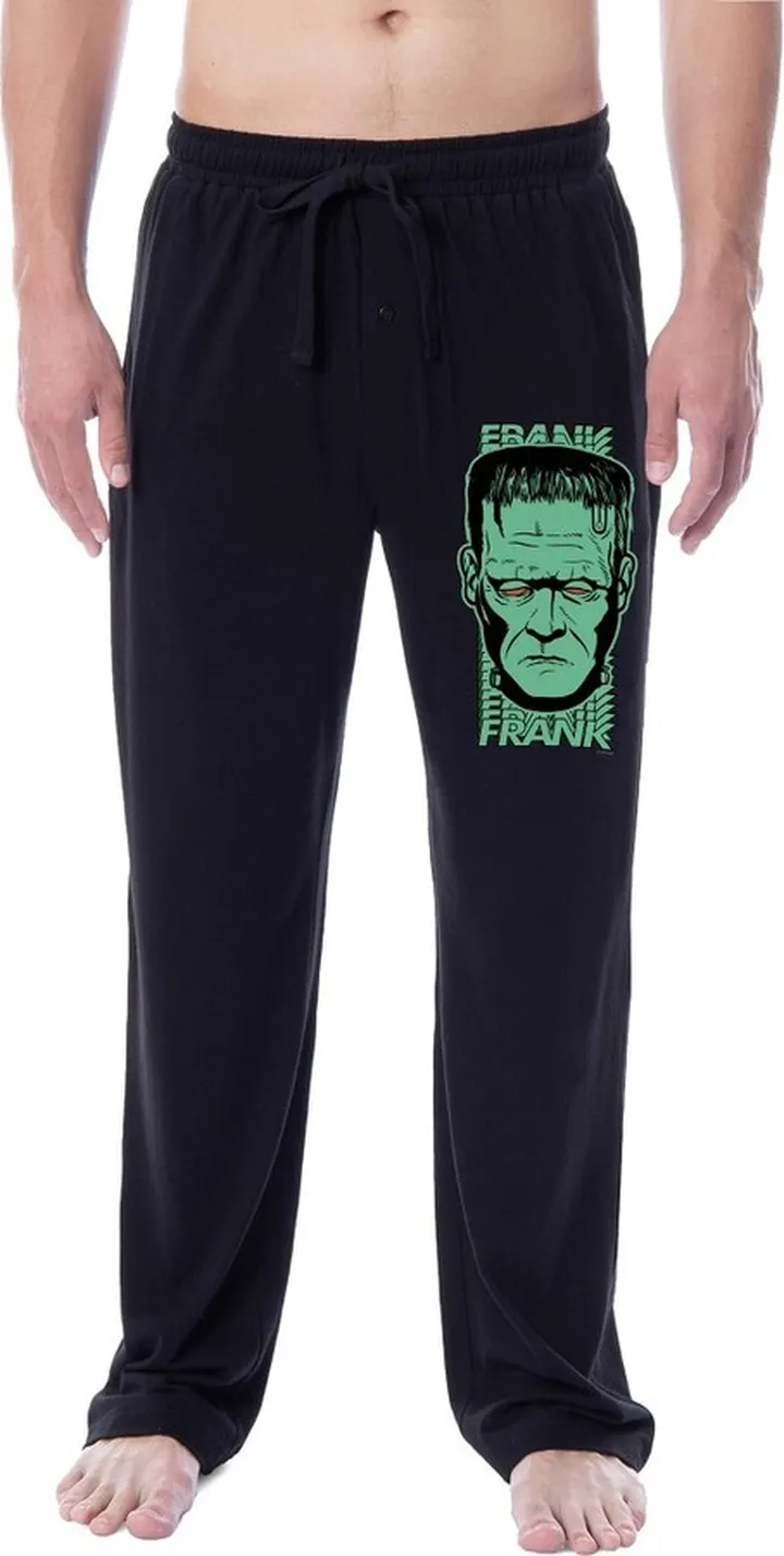Universal Monsters Mens' Frankenstein Halloween Sleep Pajama Pants (XXX-Large) Black