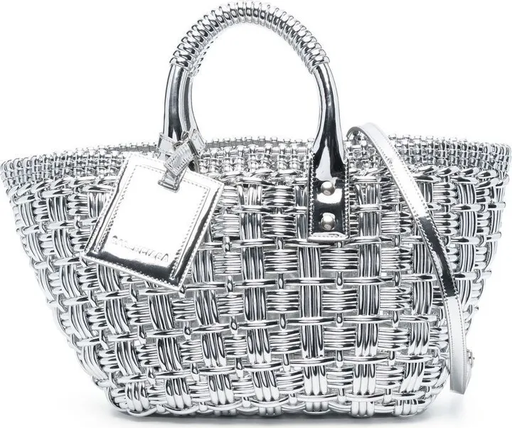 Silver Bistro Basket Tote Bag