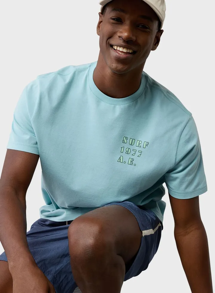 Embroidered Graphic Crew Neck T-Shirt