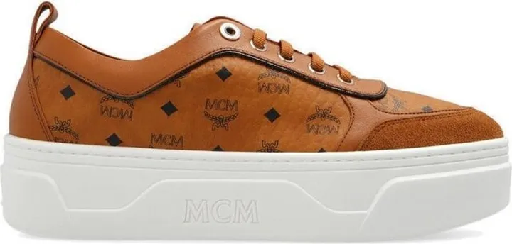 MCM Monogram Printed Platform Lace-Up Sneakers