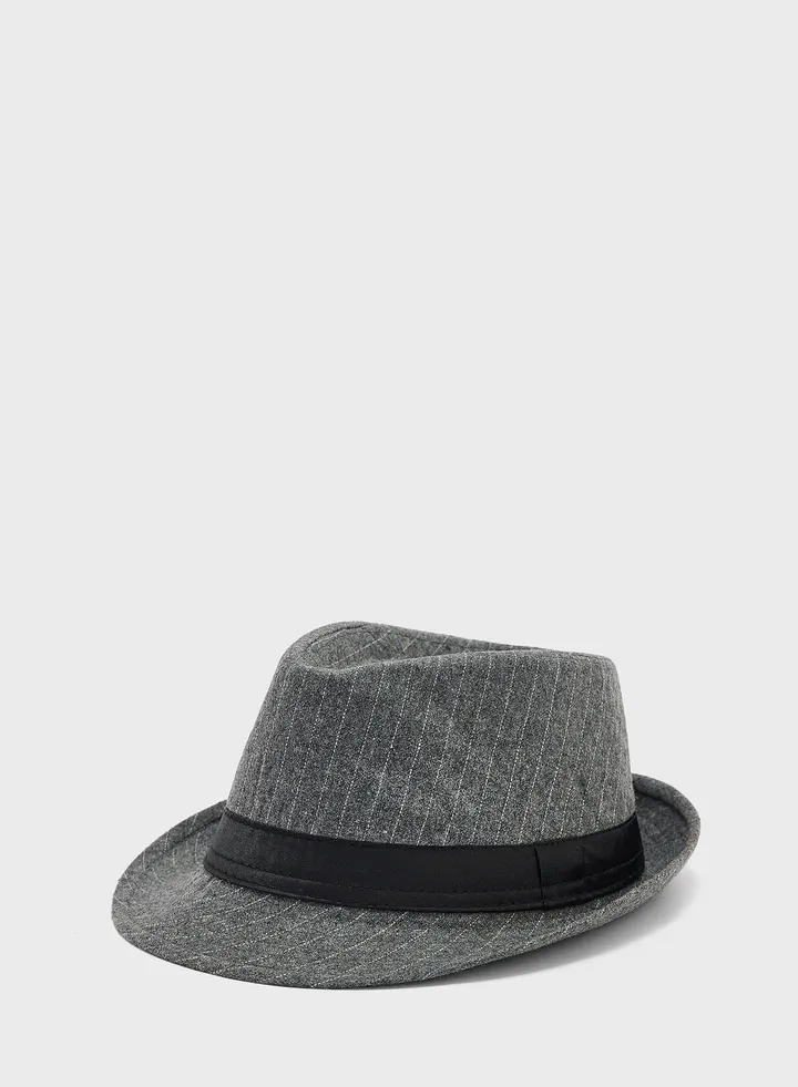 Stripe Detail Fedora Hat