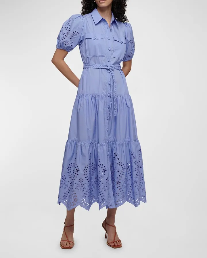 Daphne Embroidered Maxi Shirtdress