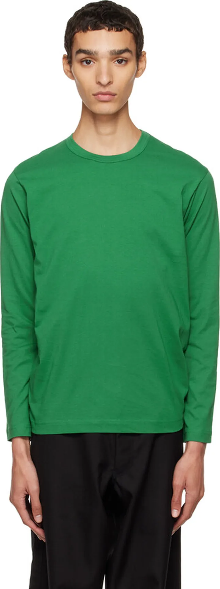 Comme des Garçons Shirt Green Crewneck Long Sleeve T-Shirt