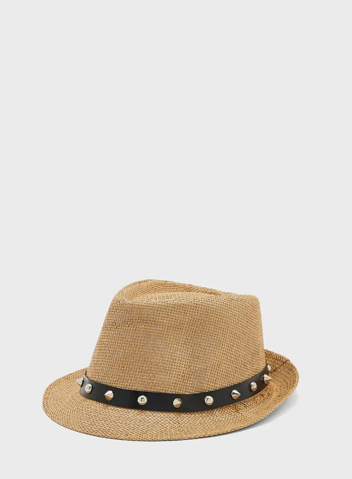 Casual Stud Detail Fedora Hat