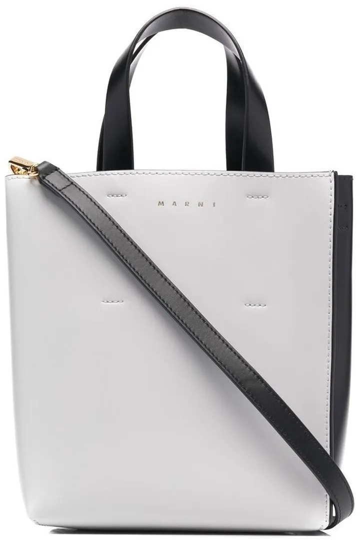 Two-Tone Leather Tote Bag