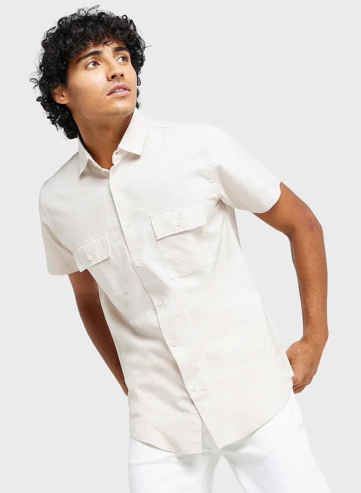 Men Classic Slim Fit Opaque Pure Cotton Casual Shirt