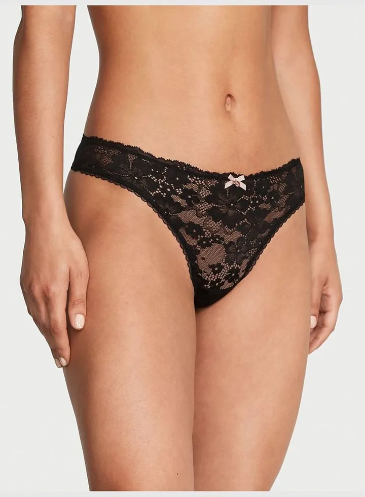 Lace-Front Thong Panty