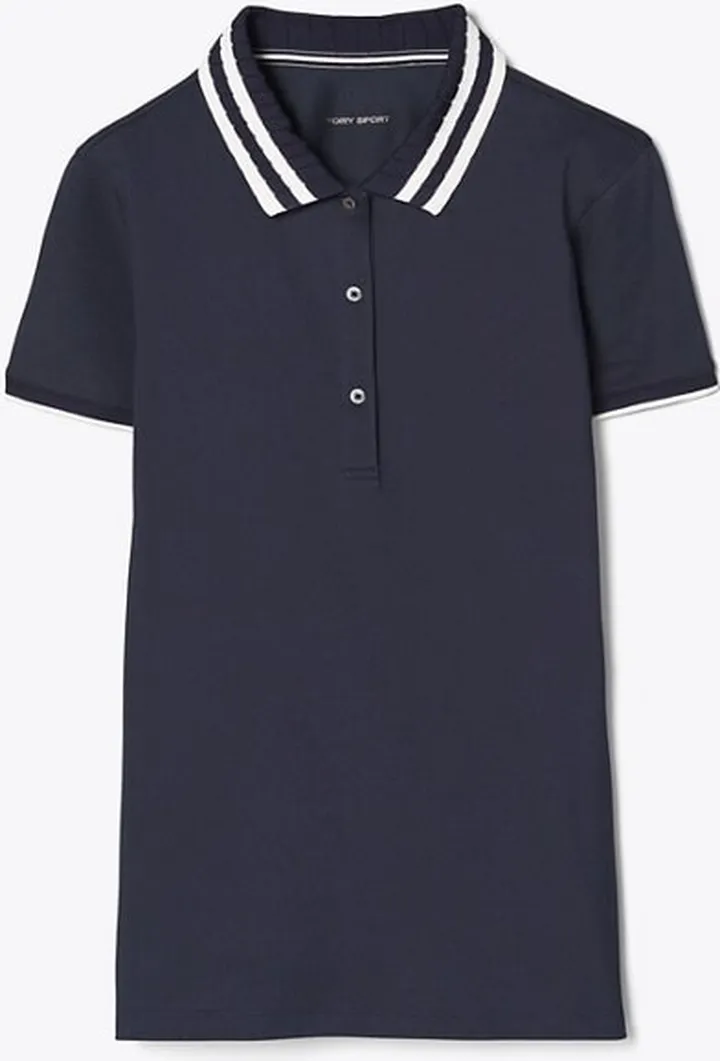 Performance Piqué Pleated-Collar Polo