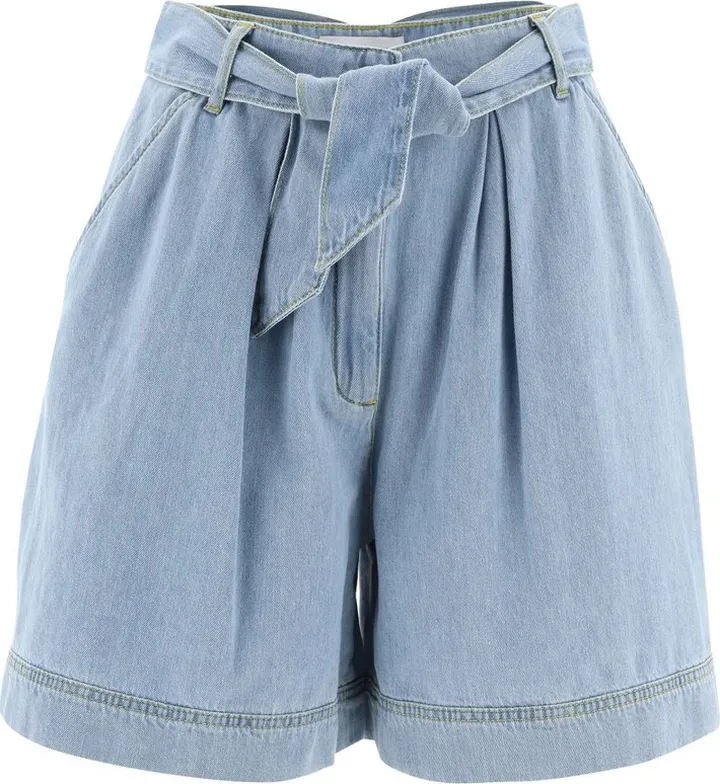 Pinko Tie-Waisted Denim Shorts